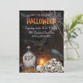 Halloween-Party Einladung, Spooky Ghost Party einl Dankeskarte (Stehend Vorderseite)