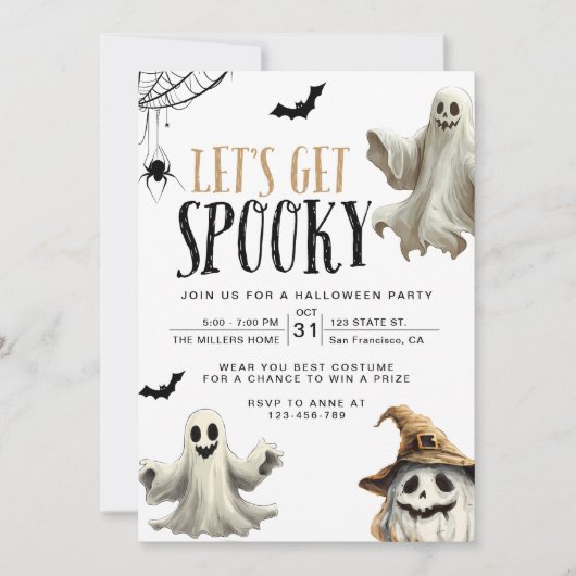 Halloween-Party Einladung, Spooky Night Halloween Einladung (Vorderseite)