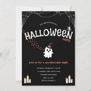 Halloween-Party-Einladung Süßer spooky Geist Einladung