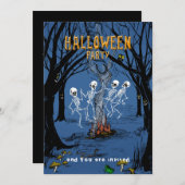 Halloween-Party Einladung Tanzskelette (Vorne/Hinten)