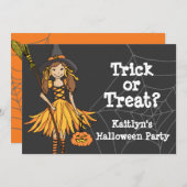 Halloween-Party Einladung tricksen oder behandeln (Vorne/Hinten)