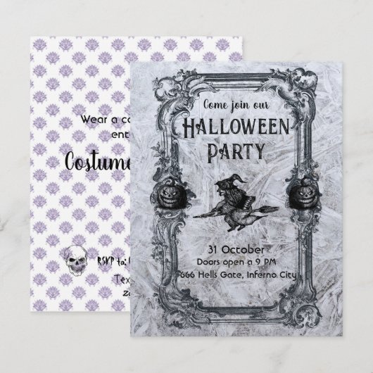 Halloween-Party Einladung v1 (Vorne/Hinten)