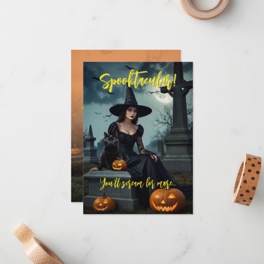 Halloween-Party Einladung v4 (Vorderseite/Rückseite Beispiel)