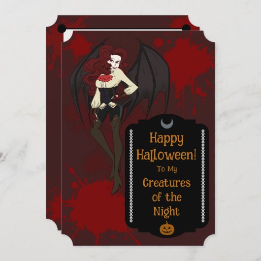 Halloween-Party Einladung Vampire Queen Thema (Vorne/Hinten)