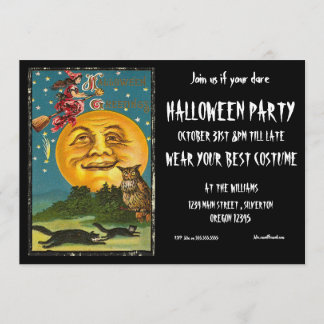 Halloween-Party Einladung Vintag Hexe