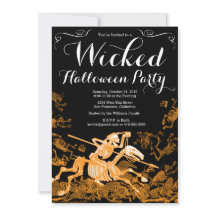 Halloween-Party Einladung: Vintages Skelett