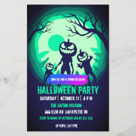 Halloween-Party-Einladung vollständig anpassbar Flyer