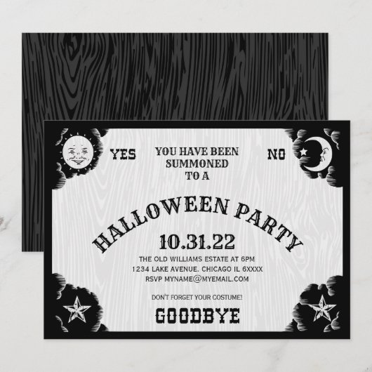 Halloween-Party-Einladung von Spirit Board Einladung (Vorne/Hinten)