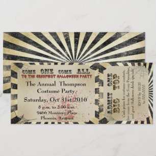 Halloween-Party-Einladung Zirkusticket Einladung