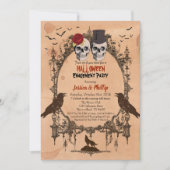 Halloween-Party-Einladung Zuckerschädel Einladung (Vorderseite)