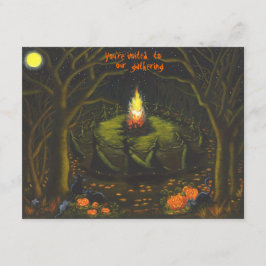 Halloween, Party, Einladungen, Feuer, Hexen Einladung