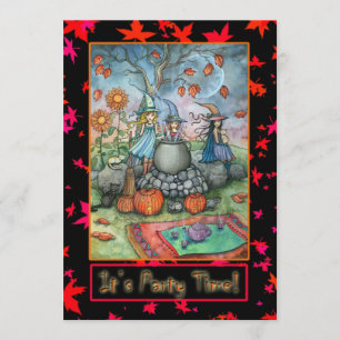 Halloween-Party-Einladungen Kleine Hexenparty Einladung