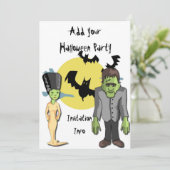 Halloween-Party Einladungen Monster Frankenstein (Stehend Vorderseite)