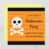 Halloween-Party Einladungen Square Pirate Skull (Vorne/Hinten)