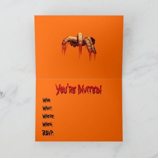 Halloween-Party Einladungen Zombie Horror Karten (Innenseite)