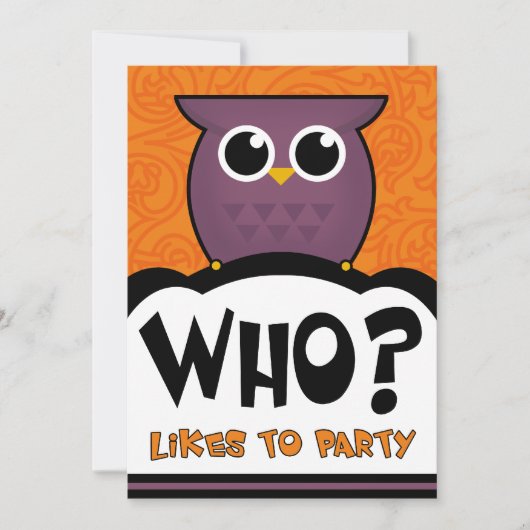 Halloween-Party-Einladungs-Cartoon-Eule Einladung (Vorderseite)