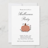 Halloween-Party Elegant Orange Pumpkin Einladung (Vorderseite)