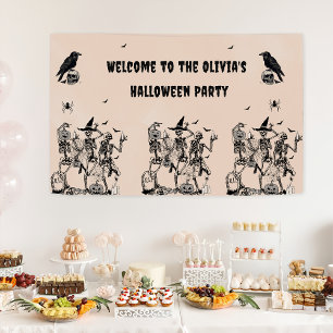 Halloween-Party Erwachsener Vintager Gothic-Schäde Banner