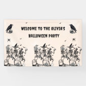 Halloween-Party Erwachsener Vintager Gothic-Schäde Banner (Horizontal)
