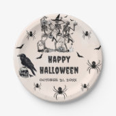 Halloween-Party Erwachsener Vintager Gothic-Schäde Pappteller (Vorderseite)