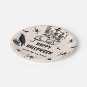 Halloween-Party Erwachsener Vintager Gothic-Schäde Pappteller (Schrägansicht)