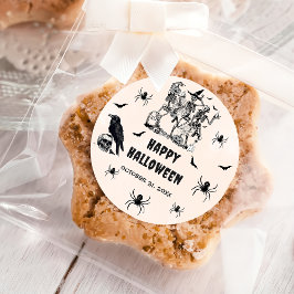 Halloween-Party Erwachsener Vintager Gothic-Schäde Runder Aufkleber