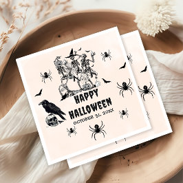 Halloween-Party Erwachsener Vintager Gothic-Schäde Serviette