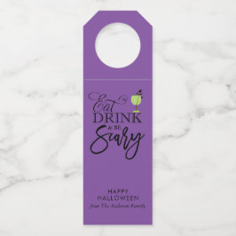 Halloween-Party "Essen, trinken und Beängstigend s Flaschenanhänger