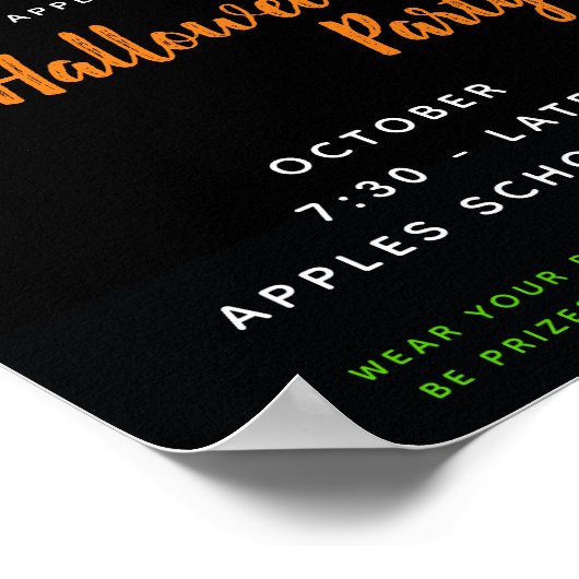 Halloween Party-Event-Stamm oder Leckerei Poster (Ecke)