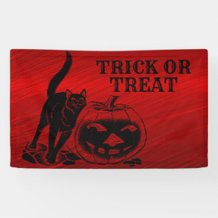 Halloween-Party Evil Black Cat Pumpkin Red Beängst Banner