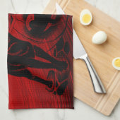 Halloween-Party Evil Black Cat Pumpkin Red Beängst Geschirrtuch (Viertel Falte)