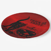 Halloween-Party Evil Black Cat Pumpkin Red Beängst Pappteller (Schrägansicht)