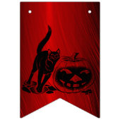 Halloween-Party Evil Black Cat Pumpkin Red Beängst Wimpelkette (Erste Fahne)