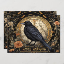 Halloween-Party Evil Black Crow Orange Blume