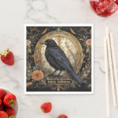 Halloween-Party Evil Black Crow Orange Blume Serviette (Beispiel)