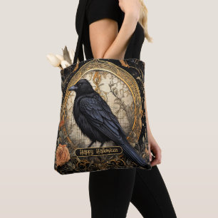 Halloween-Party Evil Black Crow Orange Blume Tasche