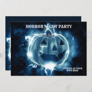 Halloween-Party Evil Blue Pumpkin Horror Beängstig Einladung