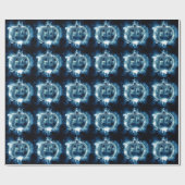 Halloween-Party Evil Blue Pumpkin Horror Beängstig Geschenkpapier (Flach)