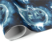 Halloween-Party Evil Blue Pumpkin Horror Beängstig Geschenkpapier (Rolleneckpunkt)