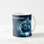 Halloween-Party Evil Blue Pumpkin Horror Beängstig Kaffeetasse (VorderseiteRechts)