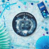 Halloween-Party Evil Blue Pumpkin Horror Beängstig Pappteller (Party)
