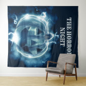 Halloween-Party Evil Blue Pumpkin Horror Beängstig Wandteppich (Beispiel (Horizontal))