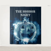 Halloween-Party Evil Blue Pumpkin Horror Beängstig Wandteppich (Vorderseite)
