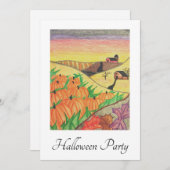 Halloween-Party Fall Folk Art Pumpkins Einladung (Vorne/Hinten)