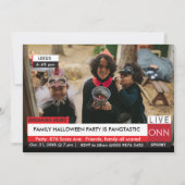 Halloween-Party Family Breaking TV News Fantastisc Einladung (Vorderseite)