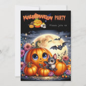 Halloween-Party Farbige & Editierbare Einladung (Vorderseite)