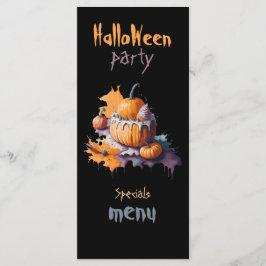 Halloween-Party Flat Menu schwarzer Hintergrund Menükarte