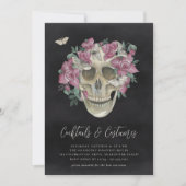 Halloween-Party "Floral Skull" Einladung (Vorderseite)