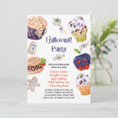 Halloween-Party Food and Spooktacular Fun Einladung (Stehend Vorderseite)