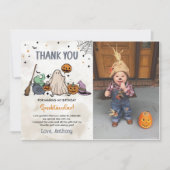 Halloween-Party-Foto Dankeskarte (Vorderseite)